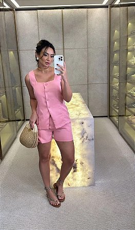 conjunto short colete
