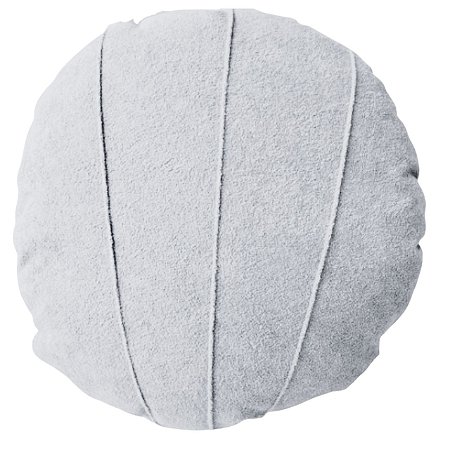 ALMOFADA REDONDA COMPLETA TECIDO BOUCLE COM REFIL COR CINZA CLARO 43CM