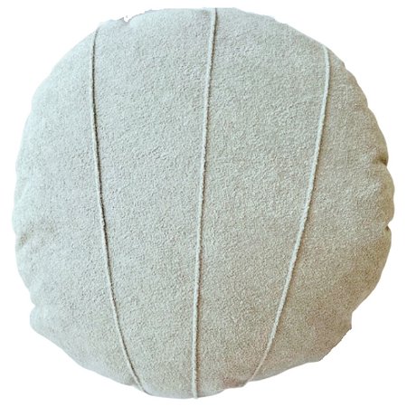 ALMOFADA REDONDA COMPLETA TECIDO BOUCLE COM REFIL COR BEGE CRU 43CM