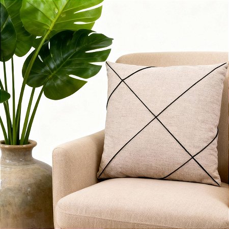 CAPA ALMOFADA LINHO DRAPEADA VERDE 45x45