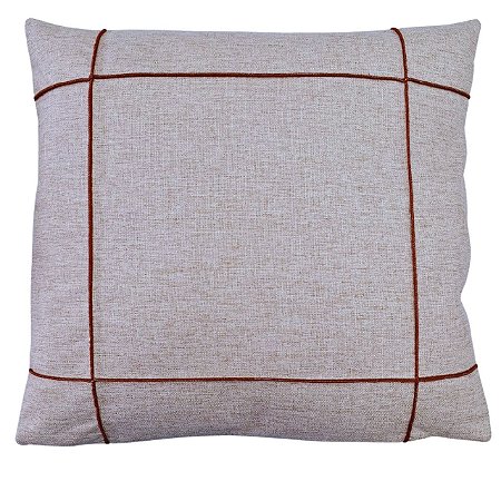 CAPA ALMOFADA LINHO DRAPEADA TERRACOTA 45x45