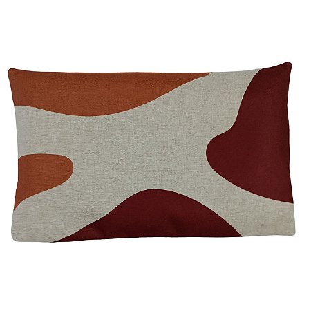 CAPA ALMOFADA LINHO RETANGULAR BAGUETE ARABESCO VINHO 30x50