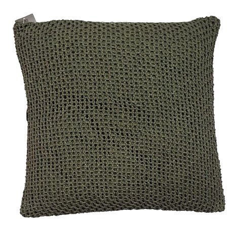 CAPA DE ALMOFADA TRICO RUSTICO VERDE ESCURO 45X45