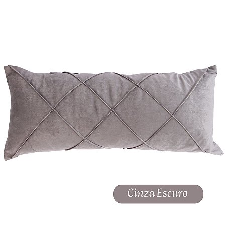 CAPA ALMOFADA RETANGULAR BAGUETE GRANDE 30x65 cm - CINZA ESCURO