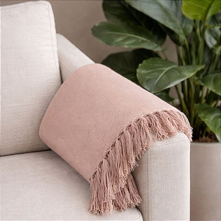 MANTA SOFA PESEIRA ALGODAO ESCAMA DIVERSAS CORES 1.80X1.20M - ROSÊ