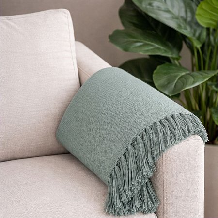 MANTA SOFA PESEIRA ALGODAO ESCAMA DIVERSAS CORES 1.80X1.20M - VERDE CLARO