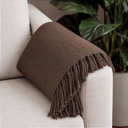 MANTA SOFA PESEIRA ALGODAO ESCAMA DIVERSAS CORES 1.80X1.20M - MARROM