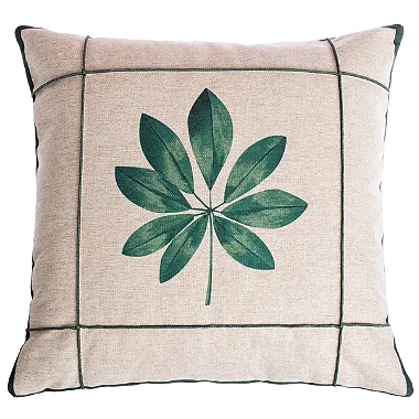 CAPA ALMOFADA LINHO FLORAL LUXO 45x45  - VERDE