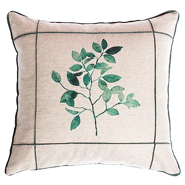 CAPA ALMOFADA LINHO FLORAL LUXO 45x45 - VERDE