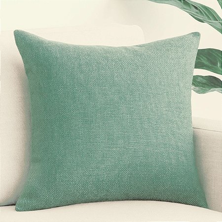 CAPA DE ALMOFADA LINHAO VERDE 45X45 CM