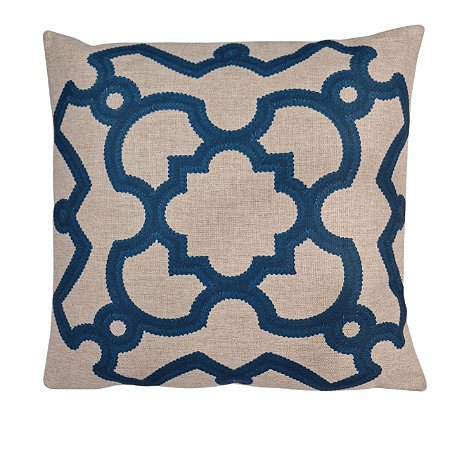 CAPA ALMOFADA LINHO ARABESCO 45x45 - AZUL