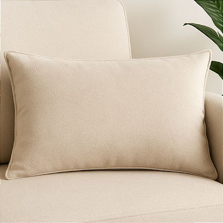 CAPA RETANGULAR BAGUETE BOUCLE BEGE CLARO 30X50 CM