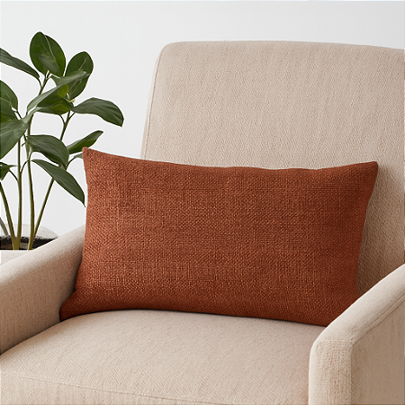 CAPA DE ALMOFADA RETANGULAR BAGUETE LINHAO TERRACOTA 30x50 CM