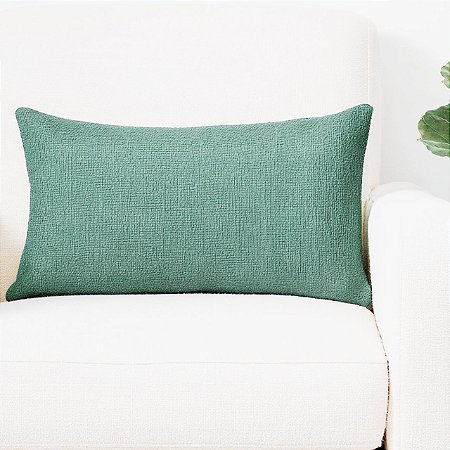 CAPA DE ALMOFADA RETANGULAR BAGUETE LINHAO VERDE 30x50 CM