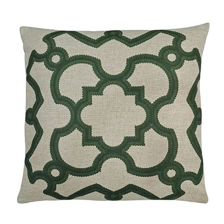 CAPA ALMOFADA LINHO ARABESCO 45x45 - VERDE