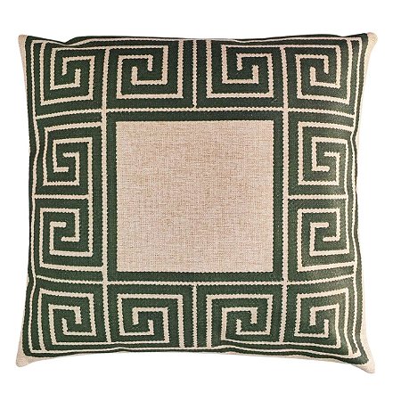 CAPA ALMOFADA LINHO ARABESCO 45x45 - VERDE