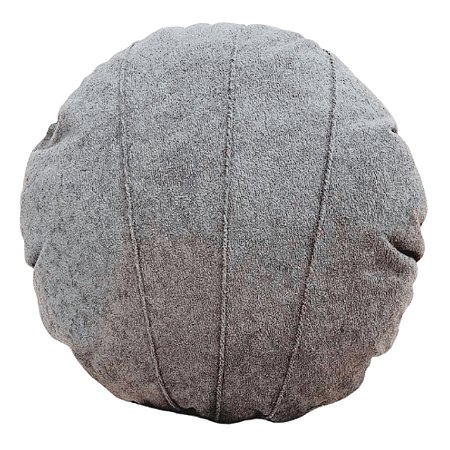 ALMOFADA REDONDA COMPLETA TECIDO BOUCLE COM REFIL COR CINZA ESCURO 43CM