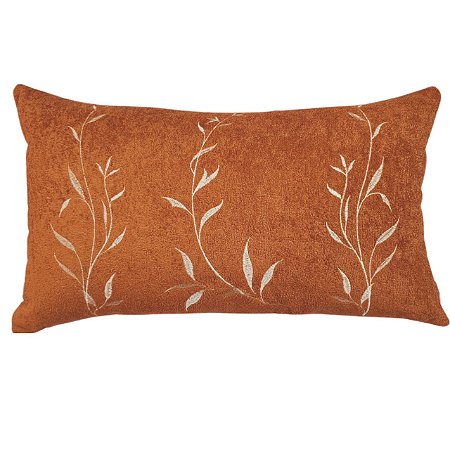 CAPA ALMOFADA RETANGULAR BOUCLE BORDADA TERRACOTA 30X50CM