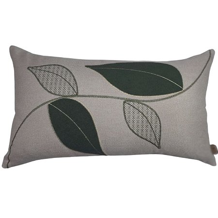 CAPA ALMOFADA RETANGULAR BAGUETE LINHO BORDADA VERDE 30X50