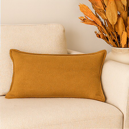 CAPA RETANGULAR BAGUETE BOUCLE MOSTARDA 30X50 CM