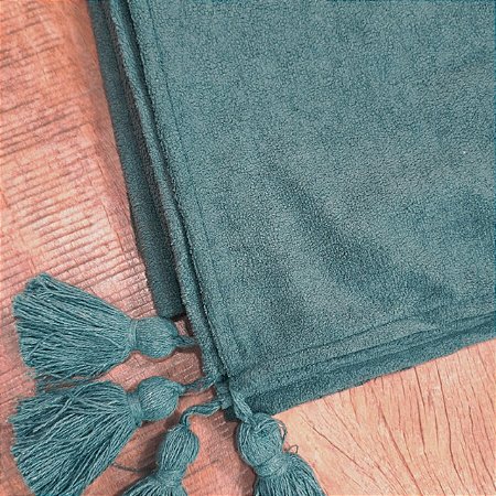 MANTA SOFA PESEIRA CAMA BOUCLE MACIA 1,70X1,40 VERDE ESCURO