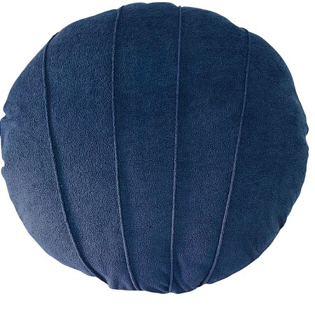ALMOFADA REDONDA BOUCLE COMPLETA COM REFIL AZUL MARINHO 43CM