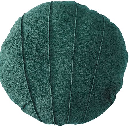 ALMOFADA REDONDA BOUCLE COMPLETA COM REFIL VERDE ESCURO 43CM
