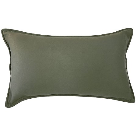 CAPA DE ALMOFADA RETANGULAR BAGUETE  CAMURÇA VERDE OLIVA 30X50CM