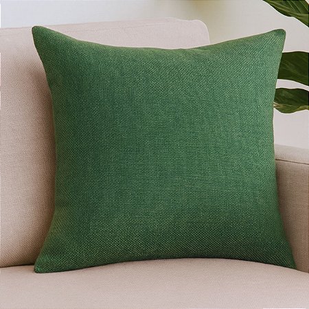 CAPA DE ALMOFADA LINHAO VERDE ESCURO 45X45 CM