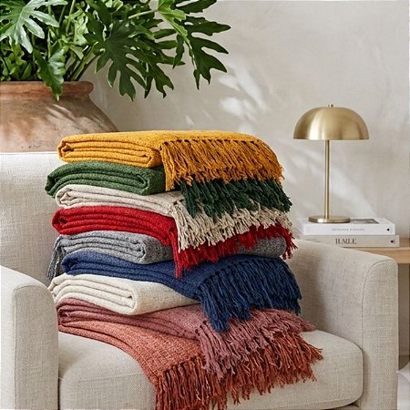 MANTA PARA SOFA OU PESEIRA PARA CAMA CHENILE DIVERSAS CORES 1.80x1.20M