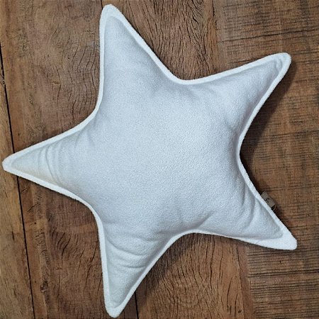 ALMOFADA ESTRELA NATAL BOUCLE BRANCA 43x43CM