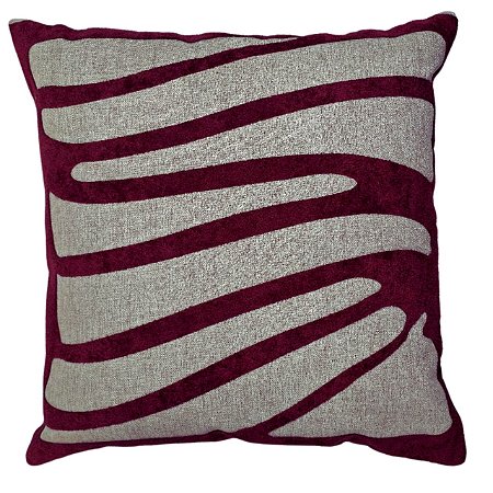 CAPA DE ALMOFADA LINHO APLIQUE BOUCLE ARABESCO NATAL  45X45 CM