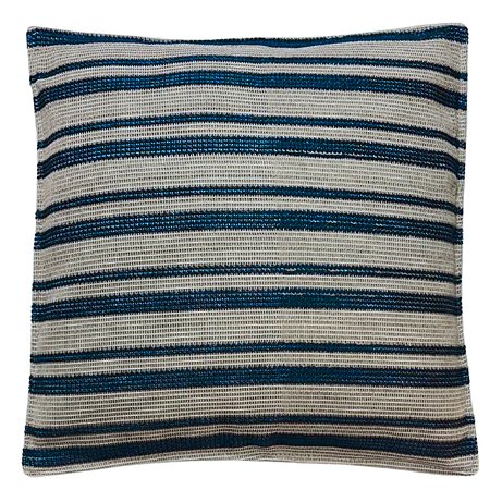 CAPA DE ALMOFADA LINHAO COM TEXTURA LISTRADA AZUL 50X50CM
