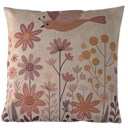 CAPA DE ALMOFADA LINHO JARDIM ROSE 45X45CM