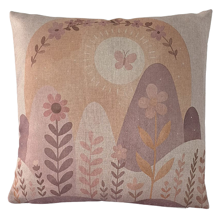 CAPA DE ALMOFADA LINHO JARDIM ROSE 45X45CM