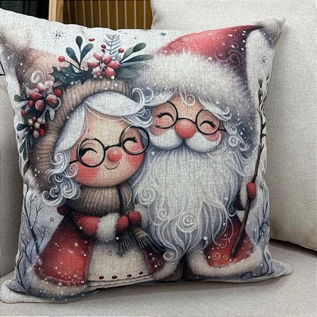 CAPA DE ALMOFADA LINHO CASAL NOEL 45x45CM