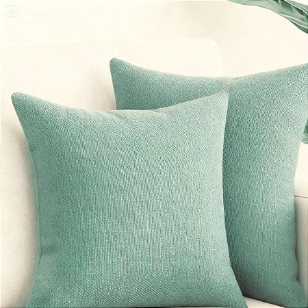 KIT 2 CAPAS DE ALMOFADA QUADRADA LINHAO VERDE CLARO 45x45CM