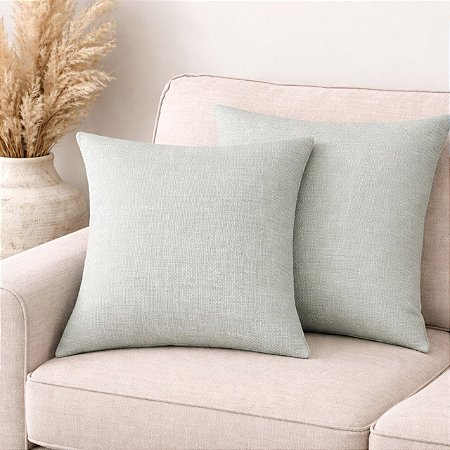 KIT 2 CAPAS DE ALMOFADA QUADRADA LINHAO BEGE CRU 45x45CM