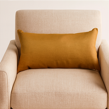 CAPA ALMOFADA RETANGULAR LINHO MOSTARDA 30X50CM