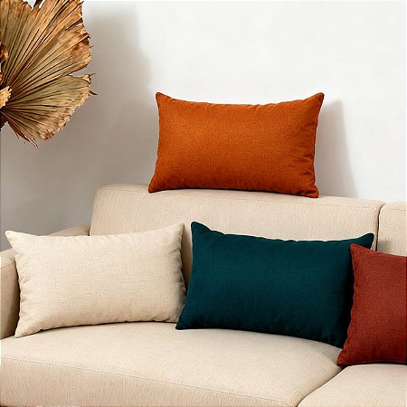 CAPA ALMOFADA RETANGULAR  BAGUETE LINHO CORES 30X50CM