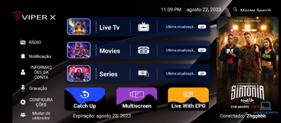 Script Smarters com plano de fundo e logo pelo painel