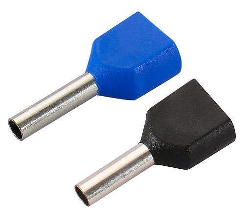 Kit 200 un Terminal Elétrico Tubular Ilhós Duplos 1,5 / 2,5mm Elétrico