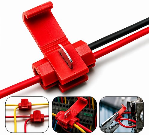 Conector de Derivação Emenda Fios Vermelho 0,5 - 1,5mm - (Mult. 100un)