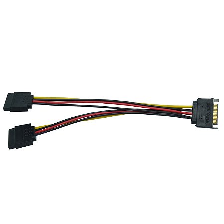Cabo Força Sata Y - Divisor Para Fonte Energia Duplo HD SSD - Preto