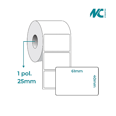 TERMICO 60X40MM ROLO COM 29M 674 UNIDADES  LISA - cod.823