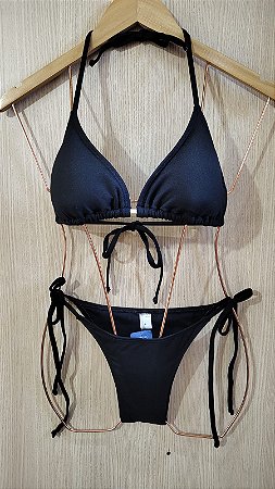 BIQUINI CORTININHA LAÇINHO PRETO