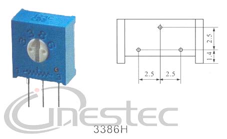 2K TRIMPOT V 10MM 1 VOLTA  3386H