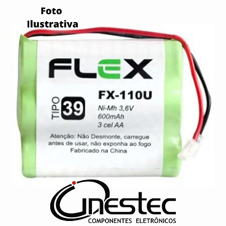 BATERIA RECARREGAVEL 3,6V 600mAh NICD 3 X AA TERMINAL UNIVERSAL FX 110U