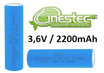 BATERIA RECARREGAVEL 18650 LI ION 3,7V  2800MAH 18 X 65MM
