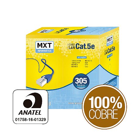 CABO LAN UTP  4 PARES  CAT5E ANATEL / INMETRO  O METRO